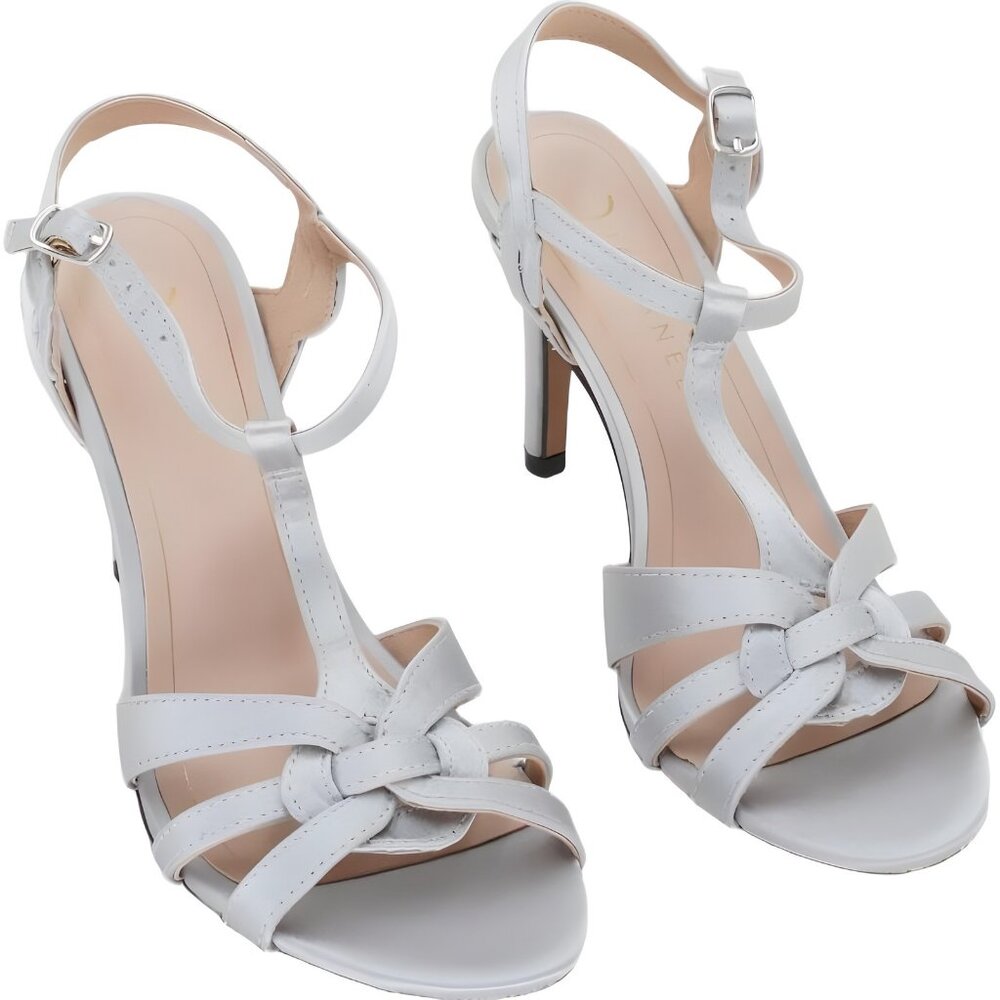 Womens Journee Collection Valry Silver Satin Heels US 7.5W